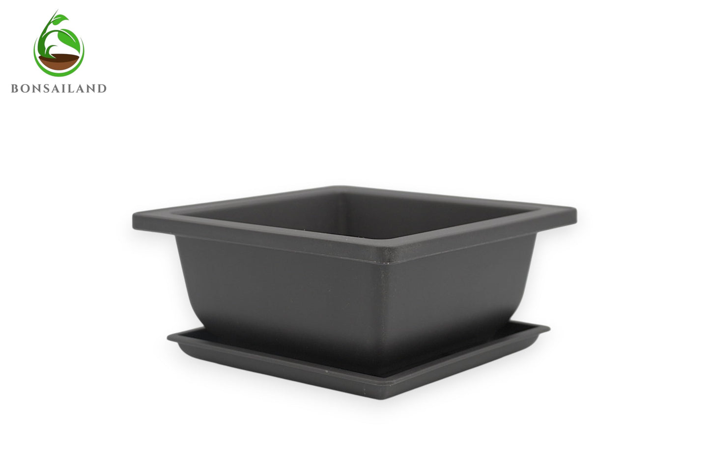 Bonsai Training Containers with Humidity Trays, 6.5 Inch Square Plastic Planter Pots for Garden, 3 Pack for Succulents, Small Flowers and Plants