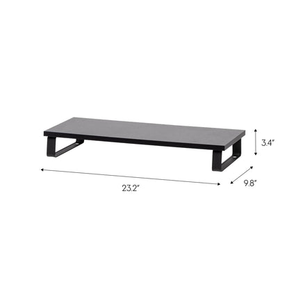 IRIS USA 1-Tier Multi-Purpose Modern PC Monitor Organizer Stand with Metal Legs, Ergonomic Desktop and Countertop Riser for Computer Laptop TV Kitchen Pantry and Closet Organization, Black