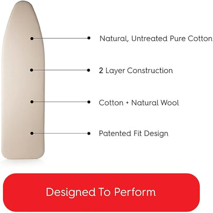 TIVIT Ironing Board Cover 16 x 55 Standard Chemical Free Eco-Friendly Padded