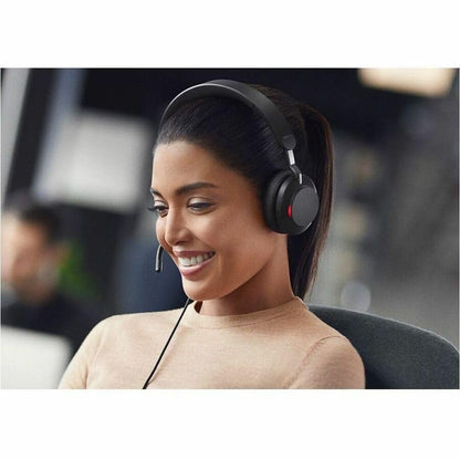 Jabra Evolve2 40 SE Wired Stereo Noise-Cancelling Headset - Features 3-Microphone Call Technology and USB-A Cable - MS Teams Certified, Works with All Other Platforms - Black