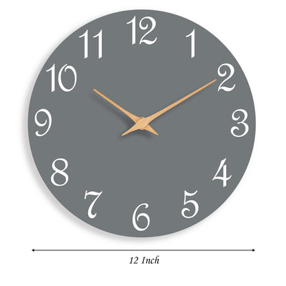 Roymnie Wall Clock 12 Inch, Modern Wall Clocks Battery Operated, Silent Non Ticking Clock Decorative for Living Room, Office, Bedroom, Home, School (Gray)