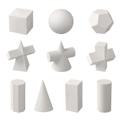 Gypsum Geometry Sketch Drawing Model Geometry Mold Sketch Geometric Solid Modeling Ball Block Shape Resin Aid Practicing