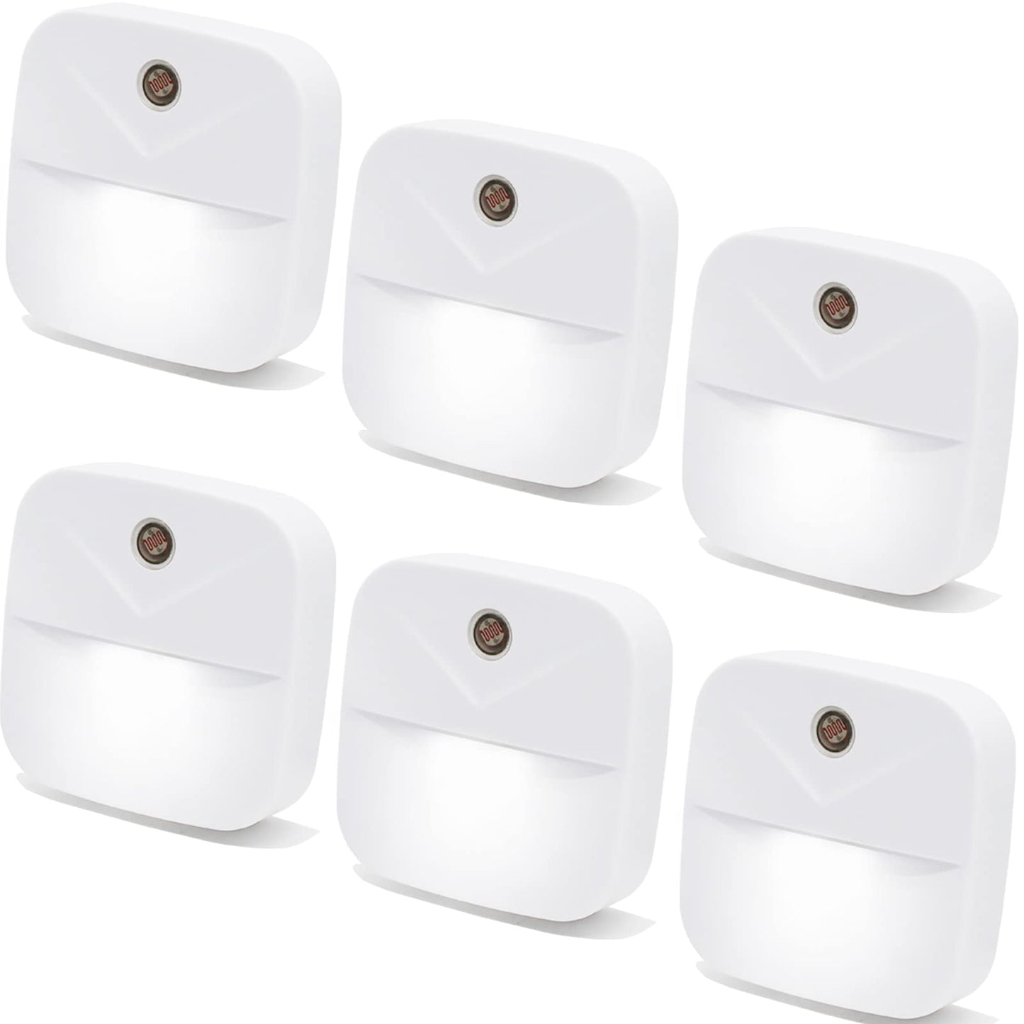 6 Pack Night Light Plug in, White LED Nightlights with Smart Dusk to Dawn Sensor, Plug into Wall Nightlights Suitable for Bedroom, Bathroom, Hallway, Kitchen, Stairs, Kids, Adults