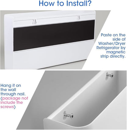 Picowe 3 PCS Magnetic Laundry Storage, Magnetic Storage Box