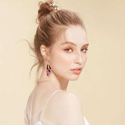 SUPERDANT Leather Earrings Cutting Die Butterfly Dangle Earrings Wings Die Cutter Women Pendant Cuts Machine Faux Leather Dies for Butterfly Lover Jewelry Gifts DIY Decoration