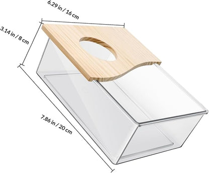 balacoo 1pc Transparent Chinchilla Sand Bath House Acrylic Bath Container for Hamster Dust Lightweight Stable Design for Pet Cages for Animals