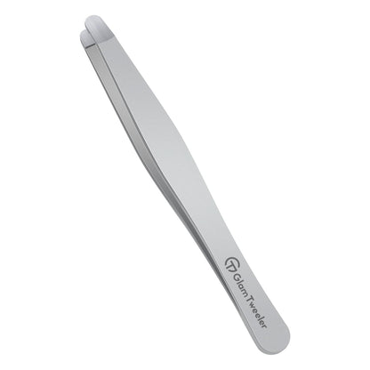 Premium Hand-Made Tweezers with Safe Rounded Tip & Comfort Spring for Pain-Free Plucking, Thick Stainless Steel for Precise Grip on Eyebrows & Facial Hair, Designed for Women and Men