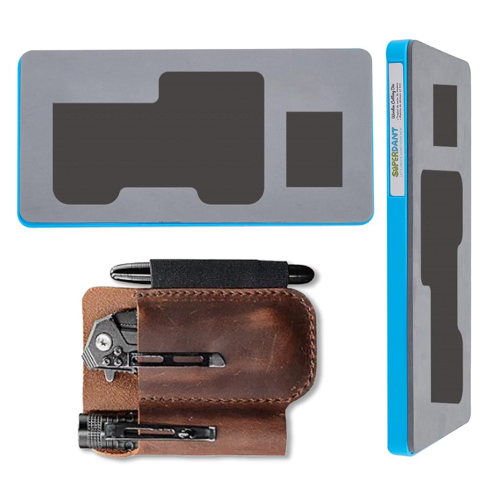 SUPERDANT Leather EDC Cutting Dies EDC Storage Bag Die Cutter Key Case Holder Wooden Die Cuts Key Hanging Pendant Leather Dies for DIY Art Crafts Car Keys Chain