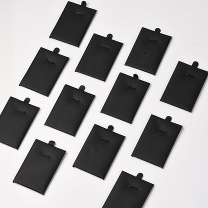SOFPLATE 24Pcs 3.3 x 2.1 Inch Velvet Jewelry Cards Necklace Display Cards Black PU Leather Rectangle Sponge Insert Stackable Organizer Tray Pads Holder for Selling Showing Necklaces Bracelets Jewelry