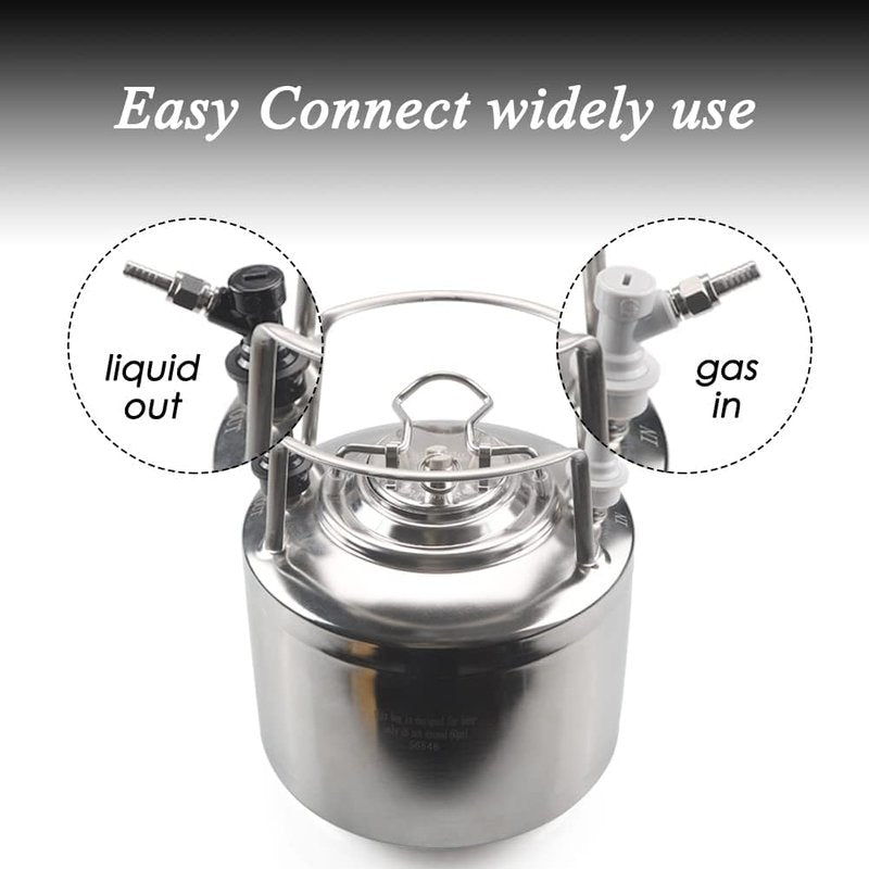 LUCKEG Corny Keg MFL Disconnect Ball Lock Quick Disconnect Set with Stainless Steel Swivel Nut for Home Brewing Beer Keg System (PACK OF 8)