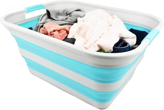 SAMMART 42L Collapsible Plastic Laundry Basket