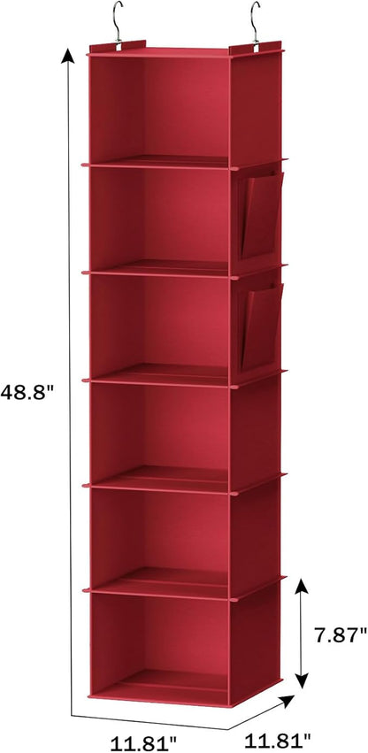 YOUDENOVA Hanging Closet Organizer and Storage, 6-Shelf Closet Hanging Storage