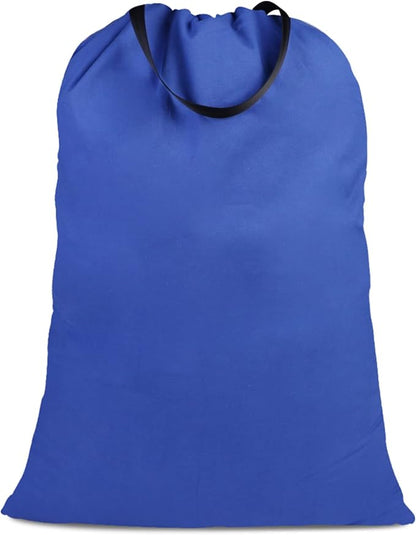 Cotton Canvas Laundry Bag with Handles & Drawstring Straps, Heavy Duty Extra