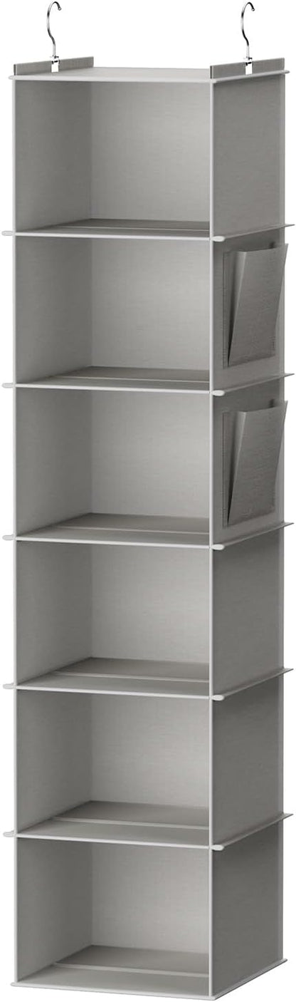 YOUDENOVA Hanging Closet Organizer and Storage, 6-Shelf Closet Hanging Shelves