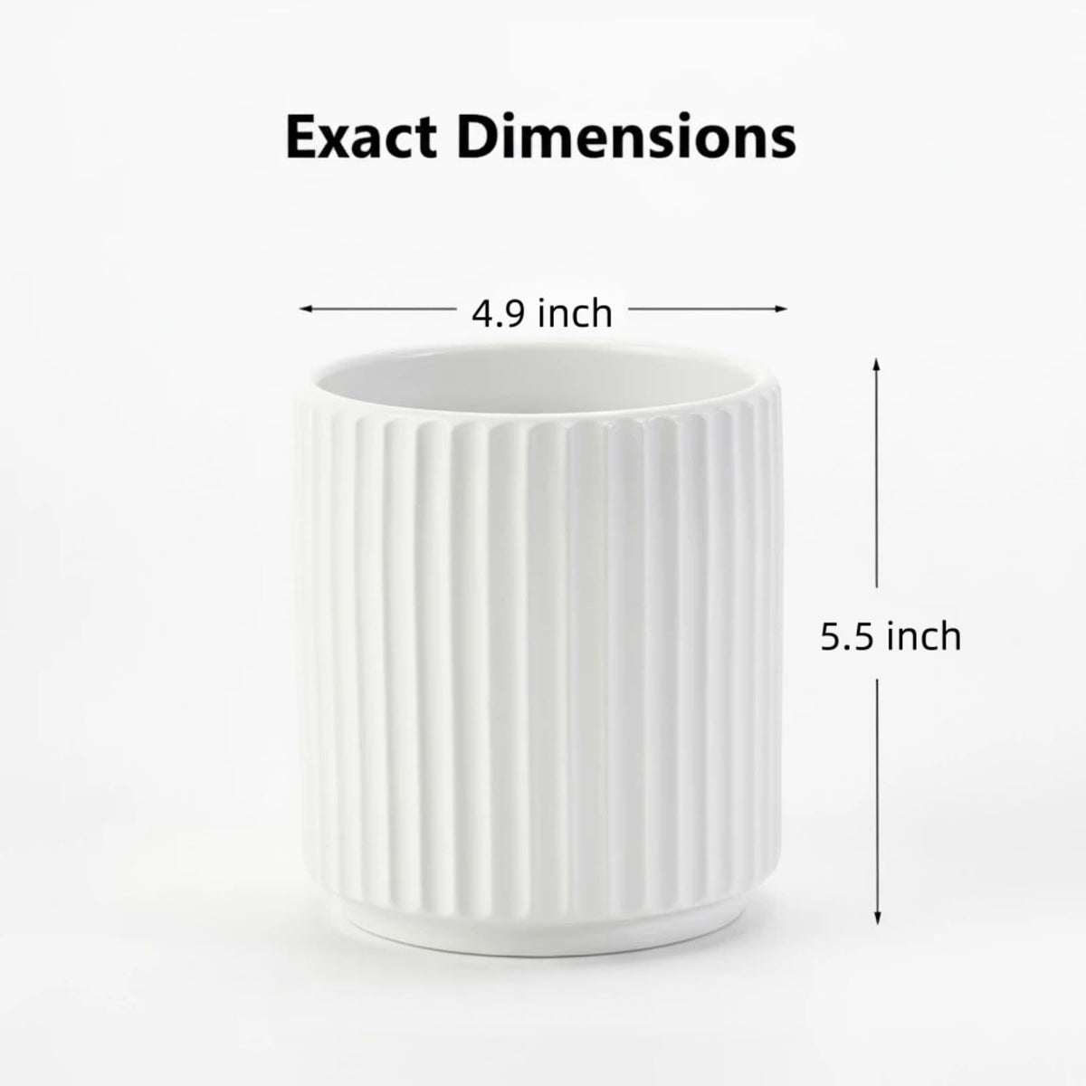 Flowers and Succulent Plant Pots, Ceramic flower Pots and Drainage Hole, Bonsai Planter Large Flower Pots for Indoor Outdoor Use for Home Office Garden Decoration,Plants not included (White)