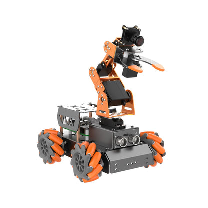 HIWONDER 5DOF AI Vision Robotic Arm Powered by Raspberry Pi Smart Robotic Arm Mecanum Wheel Chassis Robot Car Kit DIY Robot for Beginners, with RPi5 8GB