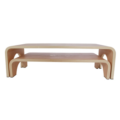 EarthLite Wooden Step Stool - 4'' High, Large Surface, Strong & Stable Bed Step, Foot Stool, Massage Step-Up