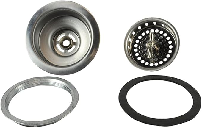 DANCO Twist Tight Kitchen Sink Strainer Assembly, 3-1/2 inch, Stainless Steel