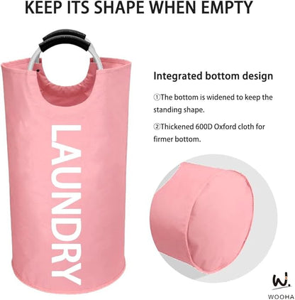 WOOHA 95L Large laundry basket, Collapsible laundry hamper, Tall Clothes