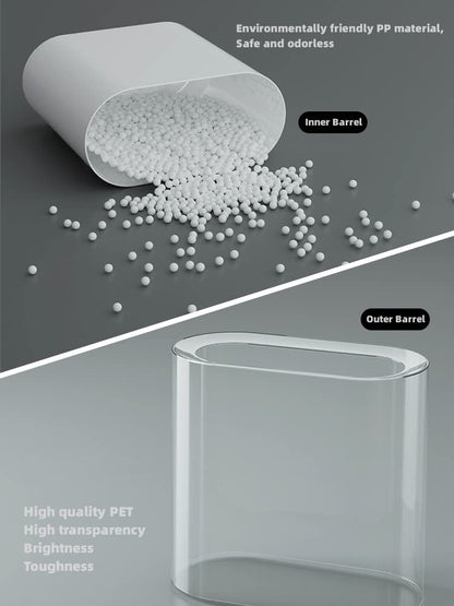 IEEK Small Waste Basket Slim Trash Can 3.2 Gallon/12L Clear and White Garbage Can Rectangle Plastic Wastebaskets Container Bin for Narrow Spaces Office,Bathroom, Bedroom,Kitchen,Living Room,Study