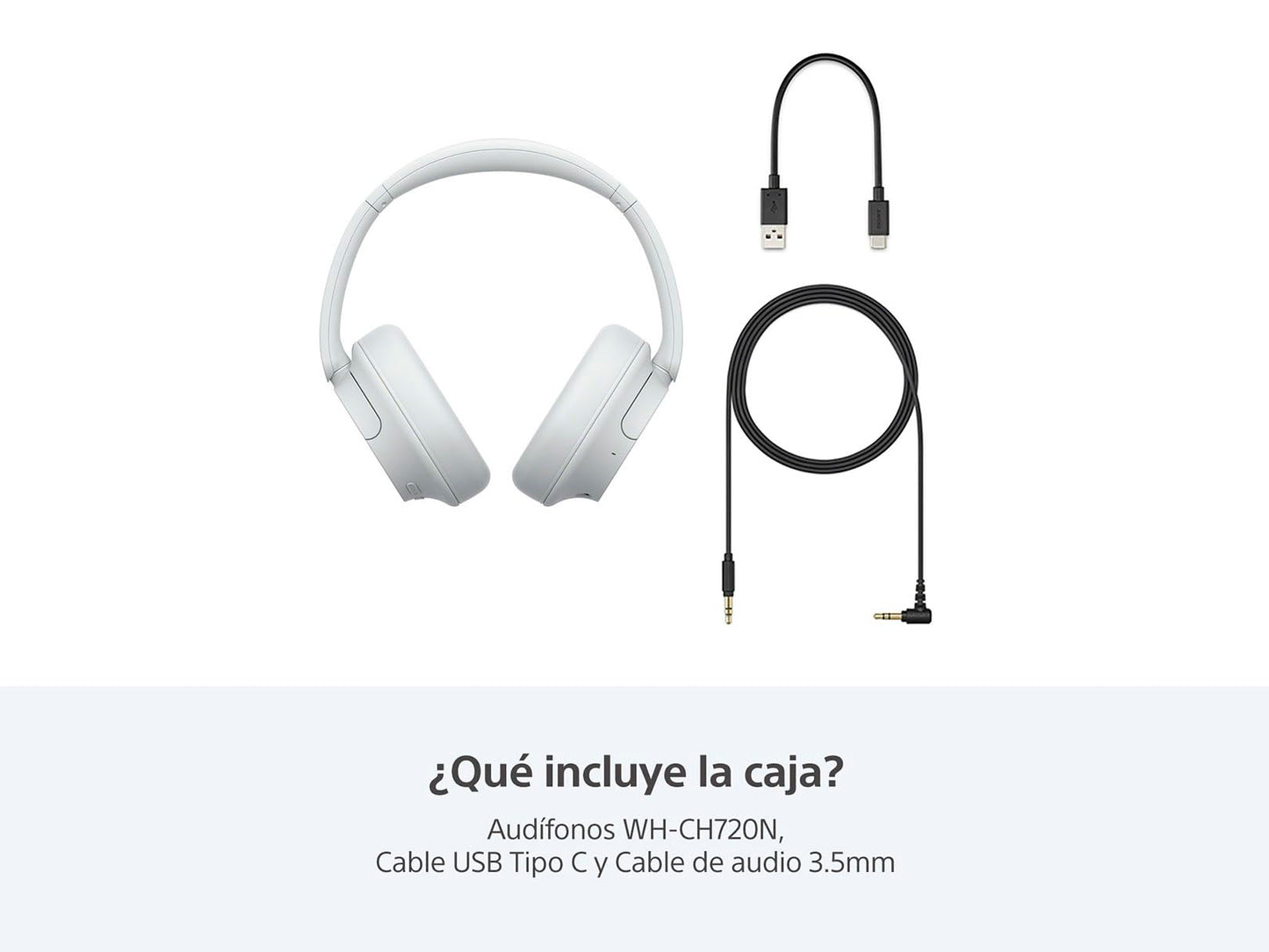 Sony WH-CH720 Noise Canceling Wireless Bluetooth Headphones - Built-in Microphone - up to 35 Hours Battery Life and Quick Charge - White