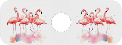 Kitchen Sink Splash Guard Faucet Mat Pink Flamingos Watercolor 15"x5.5"