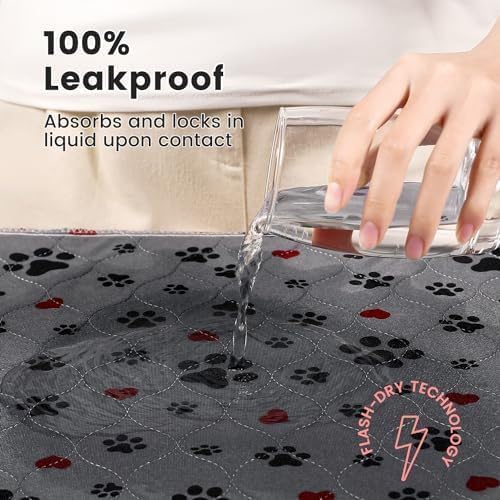 Washable Pee Pads for Dogs,2 Pack Extra Large 54"x54" Super Absorbent Reusable Puppy Pads,Non-Slip 100% Waterproof Dog Pee Pads,Pet Training Pads for Couch, Crate,Potty Training,Floor