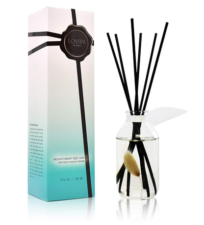 LOVSPA Reed Diffuser Set, Smoked Vanilla Scented Oil Diffuser with Sticks, Home Fragrance Accessories for Bathroom Shelf Decor, Aroma Diffusers for Home or Office Fall Decor, USA Made