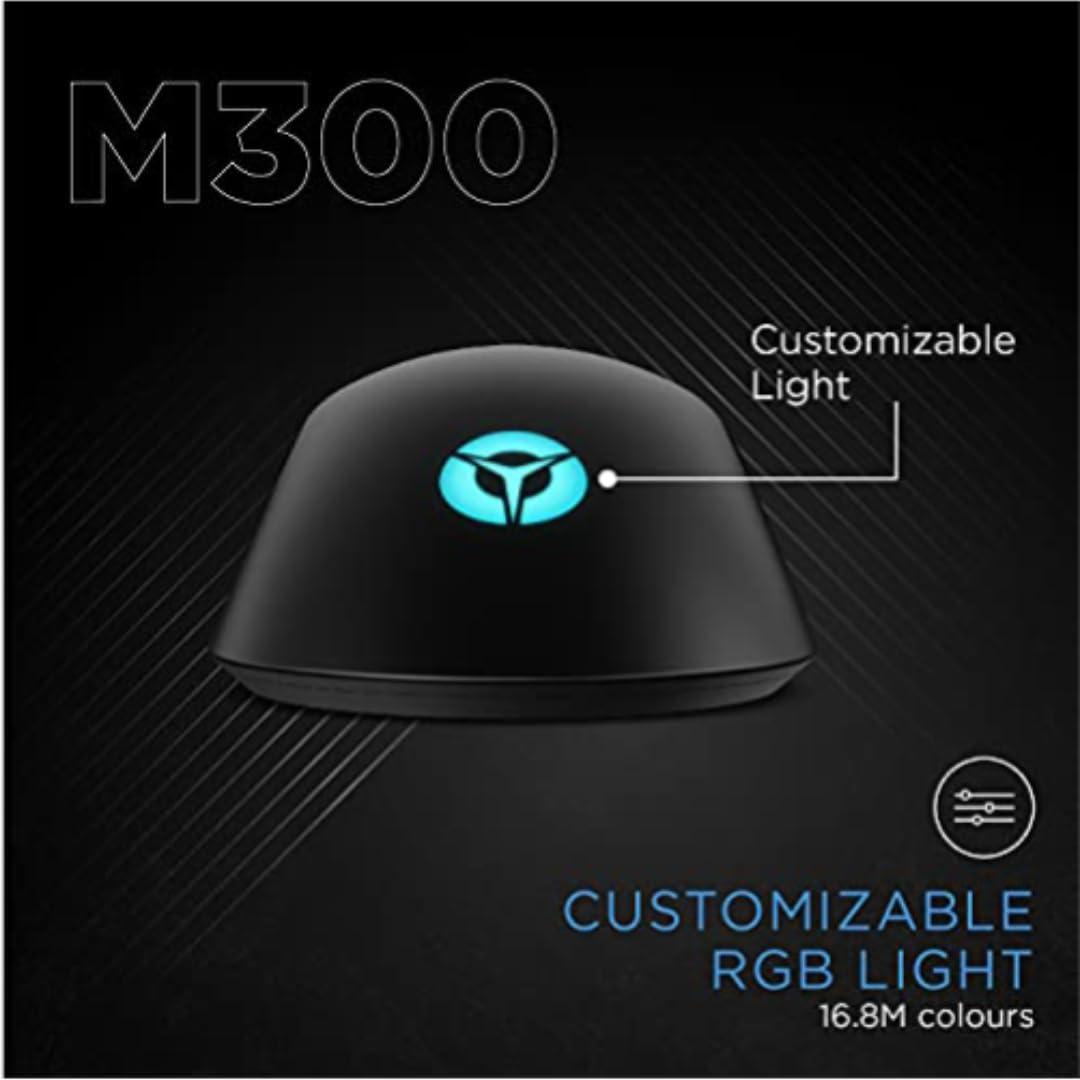 Lenovo Legion M410 Wireless RGB Gaming Mouse – 6 Button Palm Grip Mouse with 16,000 DPI, 53 Hour Rechargeable Battery, 2-Zone RGB Lighting, NVIDIA Reflex Compatible