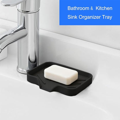 Sponge Holder with Drain Spout, Silicone Sponge Tray