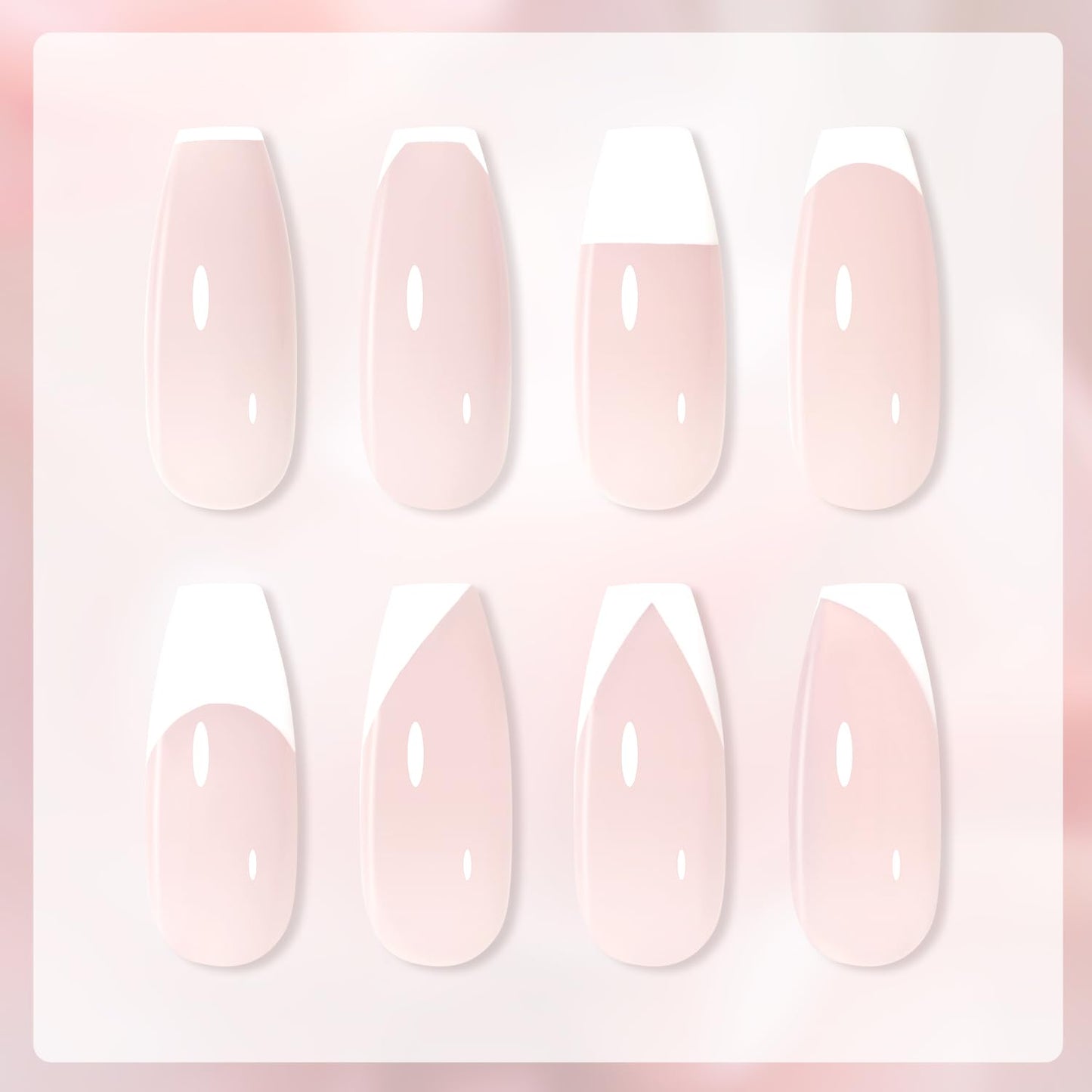 GAOY French Manicure Kit, Nail Stamper and 2Pcs Gel Nail Polish, Include Nude Jelly Pink White Colors for French Tip, UV Light Cure