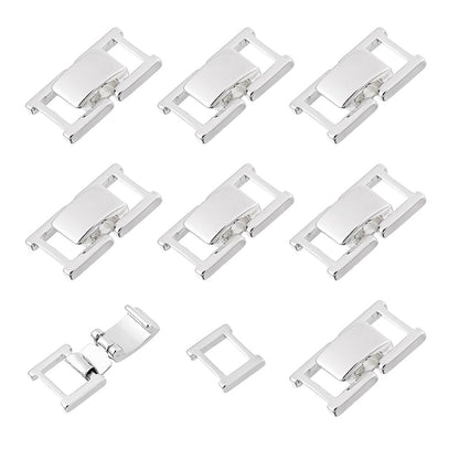 DICOSMETIC 10Pcs Fold Over Jewelry Clasp 925 Sterling Silver Plated Necklace Extension Clasps 0.69x0.41x0.16 Inch Brass Bracelet Extenders Small Fastener Extension Clasps for DIY Craft Jewelry Making