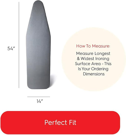 TIVIT Ironing Board Cover 14 x 54” – Made in Italy, Alumitek PRO Heat-Reflective