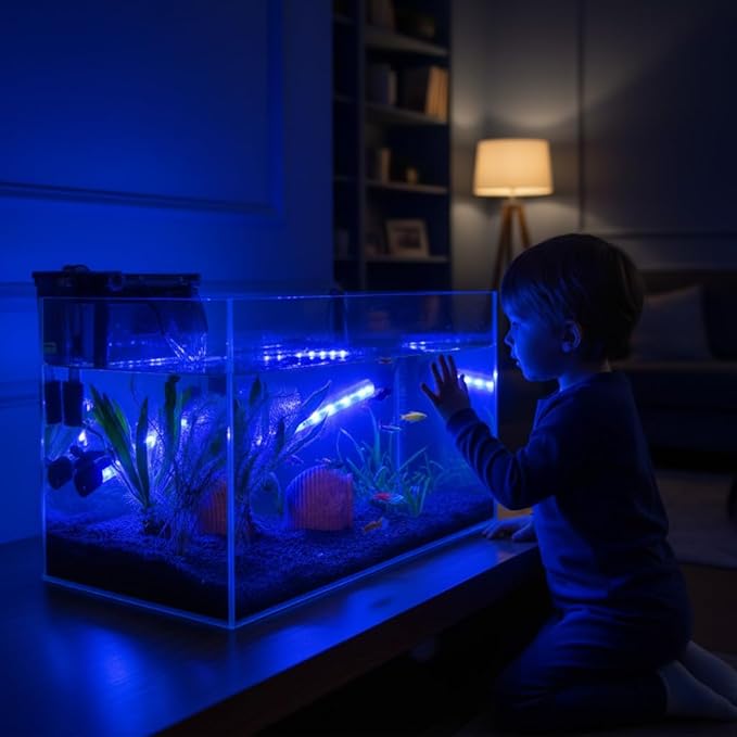 FEDOUR 7in Submersible Aquarium LED Light, 24/7 Mode Aquarium Lights with Full Spectrum RGBW LEDs, IP68 Waterproof Fish Tank Light with Dimming, Timming and Color Adjustable