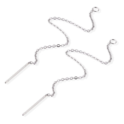 Pandahall 50 Pairs 304 Stainless Steel Long Ear Threads 3.85 Inch Dangle Earrings Thread Long Chain Earrings with Loop for Women Jewelry Earring Making