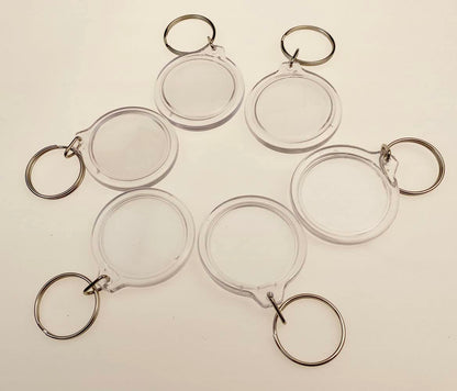 ASTRQLE 25 Pack Clear Blank Acrylic Photo Insert Picture Frame Keyring Key Chains Keychains Insert Personalised Custom Keychains with Split Ring for Family & Friends Gifts DIY Craft