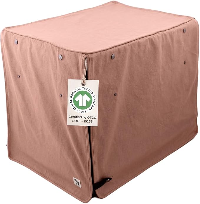Molly Mutt Kyoto Dog Crate Cover, GOTS-Certified 100% Organic Cotton Canvas Cover for Dog or Puppy Kennel and Cage, Washable, Free of Harmful Chemicals, Small, Fits 24"x18"x21" Crate