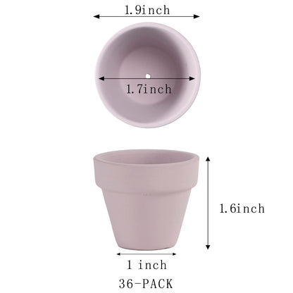 36 Pieces of Small Mini Pink Flower pots 2 inch Clay Flower pots,Cactus Flower pots,Succulent Nursery pots with Drainage Holes,Suitable for Indoor/Outdoor Succulent Plants,Crafts,Wedding Favor