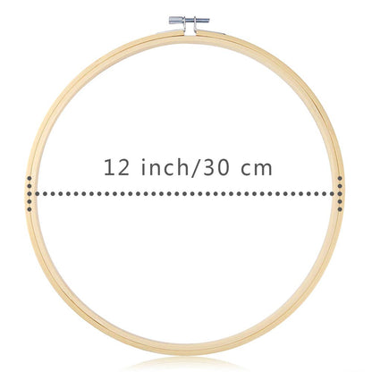 Caydo 3 Pack 12 Inch Wood Embroidery Hoop Circle Cross Stitch Hoop Ring for Art Craft Handy Sewing