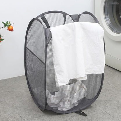 Foldable Mesh Popup Laundry Hamper, Laundry Basket Easy to Open and Fold