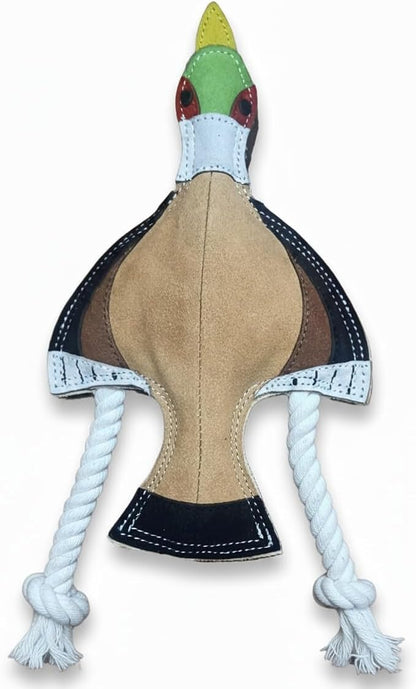 Fuzzl Eco Leather Pip Pheasant Toy Natural and Tough Dog Toys - Long Lasting Chew Toys for Aggressive Chewers - Strong Dog Toy for Dogs and Puppy