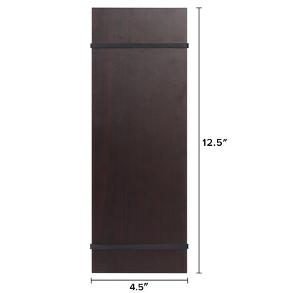 LZMS 4 Pcs 4 1/2" x 12 1/2" Dark Wood Color Clipboards - Menu Holder - Check Presenter with Straps - for Pocket Sized Notepads