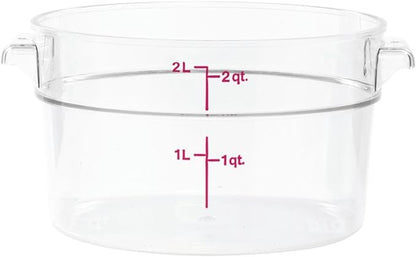 Cambro RFSCW2135 Camwear 2-Quart Clear Round Food Storage Container