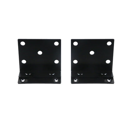 FarBoat 8 Pcs Universal Iron Bed Rail Brackets Heavy Duty Hardware Beds Hinge 2 Hooks for Bed Frame with Screws, 3.54"x2.95"/90x75mm, Black, Style F