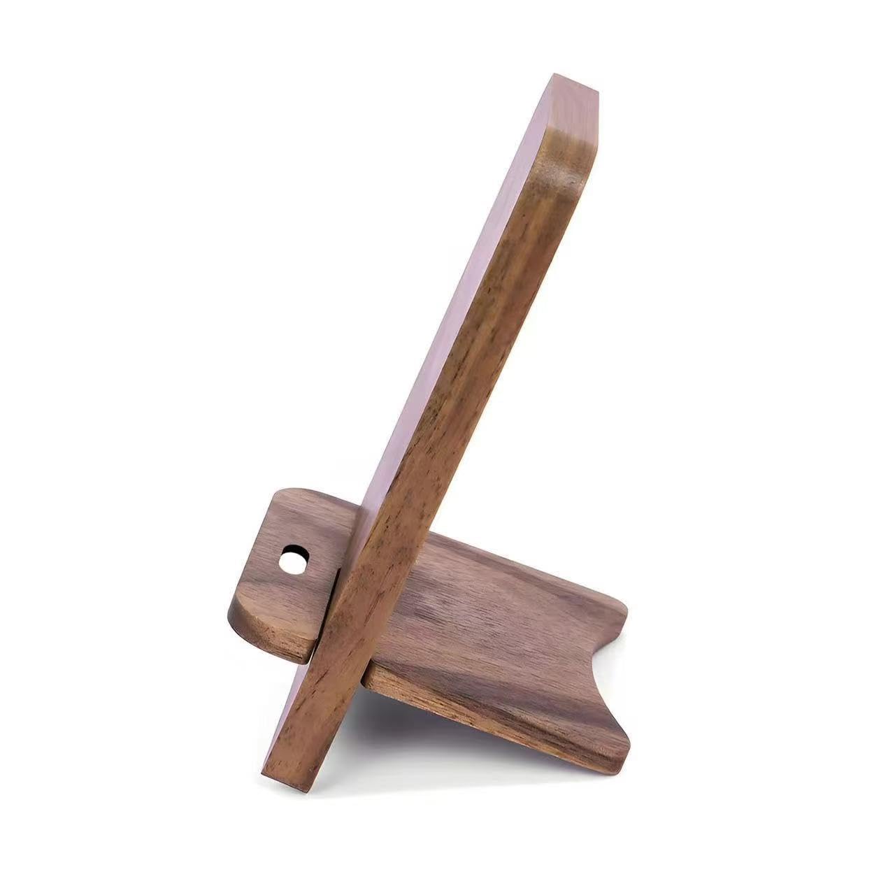 Abbolinxus Solid Wood Phone Stand, Desktop Wooden Phone Stand, Simple Phone Holder, Compatible with All Phones (Walnut Wood)