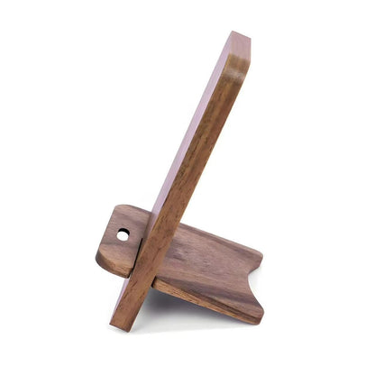 Abbolinxus Solid Wood Phone Stand, Desktop Wooden Phone Stand, Simple Phone Holder, Compatible with All Phones (Walnut Wood)