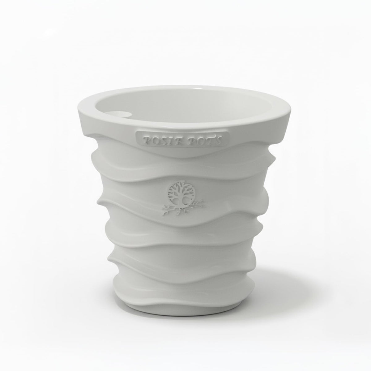 Posie Pot Medium Wave Self Watering Planter for Indoor Plants - 5x5 Inch Patented Pot with 10X Water Reservoir - Modern 3D Printed Desk Planter - Root Rot Free - Eco Friendly, Made in USA, White