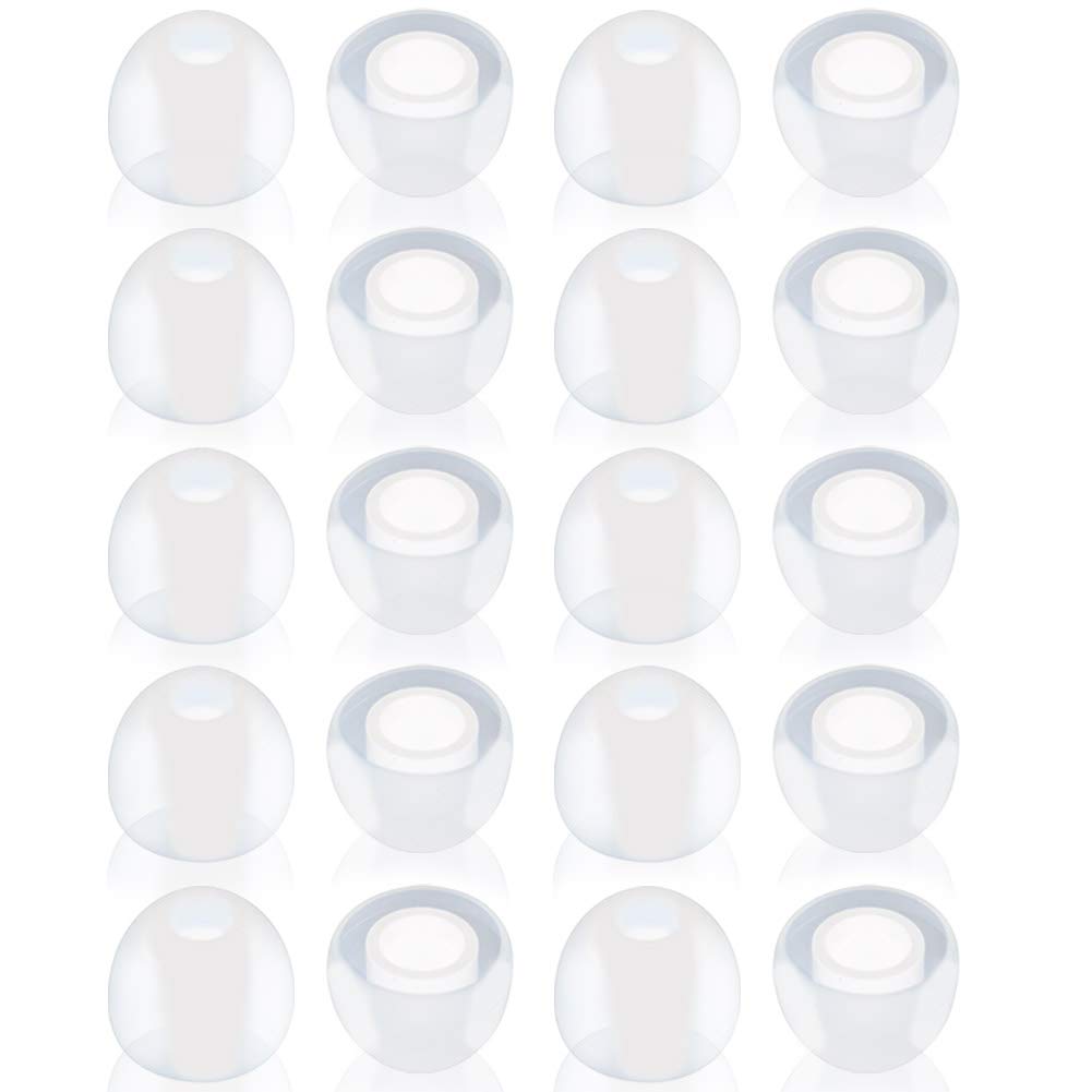 Bluecell 10 Pairs Small Clear color Silicone Replacement Ear Buds Tips for Audio-Technica Skullcandy Monster Sony Ultimate Ears Sharp Sennheiser Plantronics TDK Phillips Panasonic Denon Griffin JVC