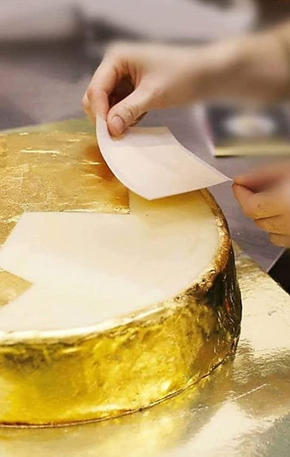 GLC Gold Leaf Pure Gold Leaf/Gold Vark/Gold waraq (25.pcs) Sheet 24K Gold Leaf Leaves Foil for GLC Gold Leaf Finest Gold Leaves Food Gilding Facial Beauty Spa Size(3 x 2 inch_
