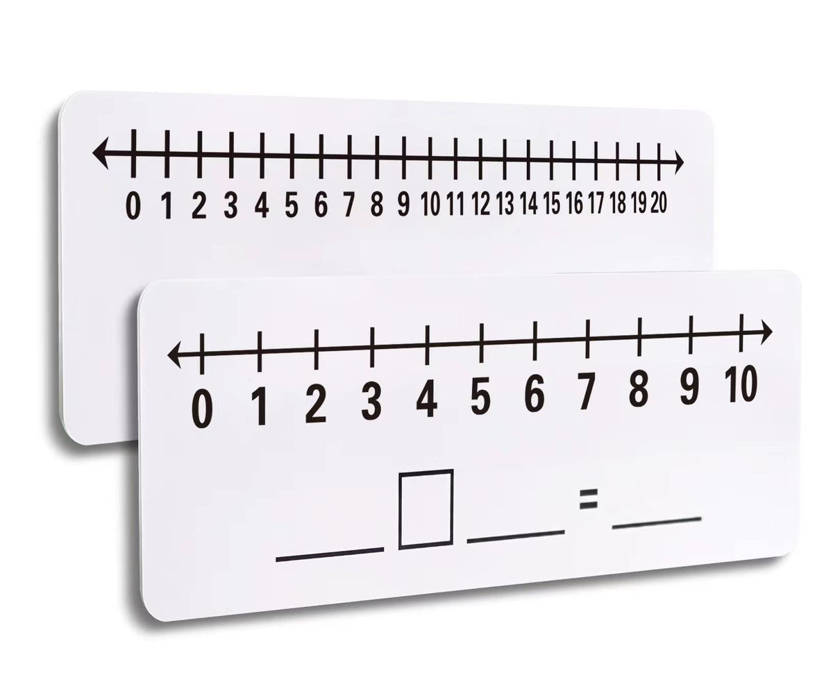 2 Pcs Dry Erase Number Line Board, Double Sided Number Line for Students, Homeschool, Teacher Supplies, Classroom, Math Game for Math Center，High Quality Durable 12 x 4 Inch 0-10, 0-20